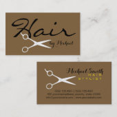 Haarstylist Elegante Coyote Bruine Achtergrond Visitekaartje (Voorkant / Achterkant)