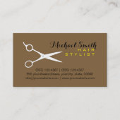 Haarstylist Elegante Coyote Bruine Achtergrond Visitekaartje (Achterkant)