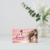 Haarstylist Elegante Roze Curves Beauty Girl Salon Visitekaartje (Staand voorkant)