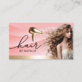 Haarstylist Elegante Roze Curves Beauty Girl Salon Visitekaartje (Voorkant)