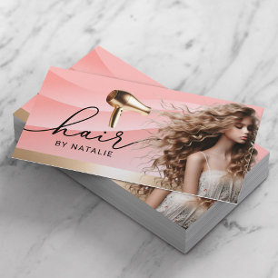 Haarstylist Elegante Roze Curves Beauty Girl Salon Visitekaartje