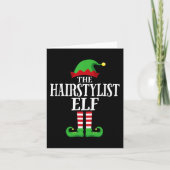 Haarstylist Elf Matching Family Group KerstPa Kaart (Voorkant)