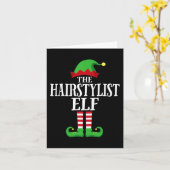 Haarstylist Elf Matching Family Group KerstPa Kaart (Gele Bloem)