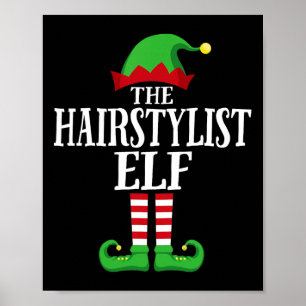Haarstylist Elf Matching Family Group KerstPa Poster