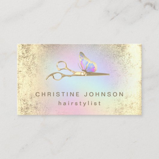 haarstylist FAUX gouden folie schaar Visitekaartje (Voorkant)