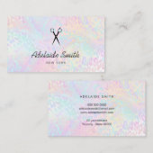 haarstylist FAUX holografische leopspier Visitekaartje (Voorkant / Achterkant)