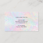 haarstylist FAUX holografische leopspier Visitekaartje (Achterkant)