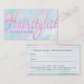Haarstylist faux iriserende afspraakkaart afsprakenkaartje (Voorkant / Achterkant)