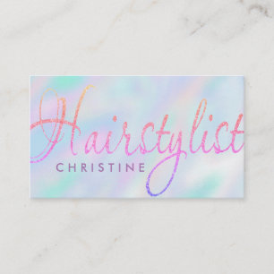 Haarstylist faux iriserende afspraakkaart afsprakenkaartje