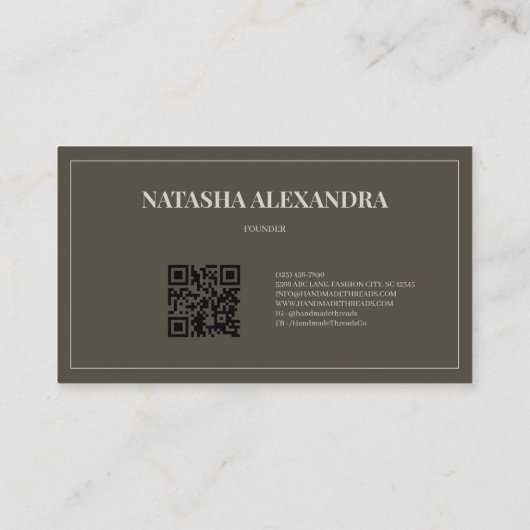 Haarstylist Geometric Modern Neutral Visitekaartje (Achterkant)