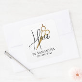 Haarstylist Gepersonaliseerde kapsalon Vierkante Sticker (Envelop)