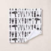 Haarstylist gereedschapspatroon bad handdoek (Wasdoekje)
