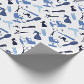 Haarstylist gereedschapspatroon cadeaupapier (Hoek)