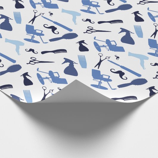 Haarstylist gereedschapspatroon cadeaupapier (Hoek)