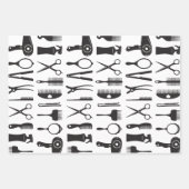 Haarstylist gereedschapspatroon inpakpapier vel (Voorkant 3)