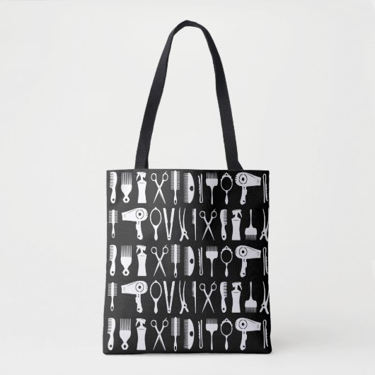 Haarstylist gereedschapspatroon tote bag (Voorkant)