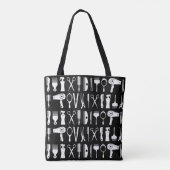 Haarstylist gereedschapspatroon tote bag (Achterkant)