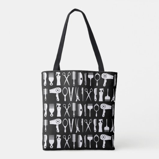 Haarstylist gereedschapspatroon tote bag (Achterkant)