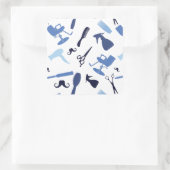 Haarstylist gereedschapspatter vierkante sticker (Tas)
