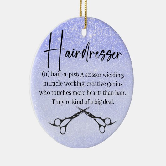 Haarstylist Gift Idea Ceramic Ornament (Rechts)