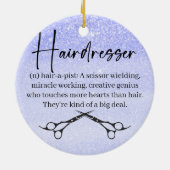 Haarstylist Gift Idea Ceramic Ornament (Achterkant)