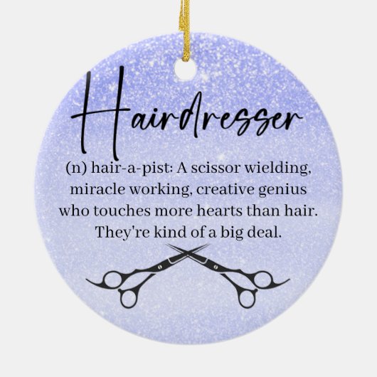 Haarstylist Gift Idea Ceramic Ornament (Achterkant)