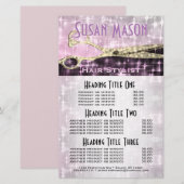 Haarstylist Glitter en Glam Services en Prijzen (Voorkant / Achterkant)