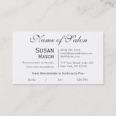 Haarstylist Glitter Glam Afsprakenkaartje (Achterkant)