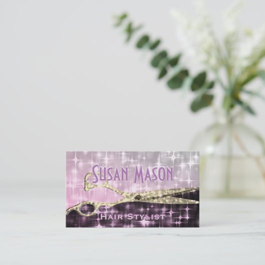Haarstylist Glitter Glam Afsprakenkaartje (Staand voorkant)