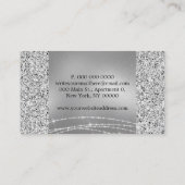 Haarstylist Glitter Silver Luxury Visitekaartje (Achterkant)