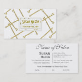 Haarstylist Gold Bobby Pins Afsprakenkaartje (Voorkant / Achterkant)