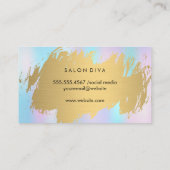 Haarstylist Gold Brushed Pastel Gradient Visitekaartje (Achterkant)