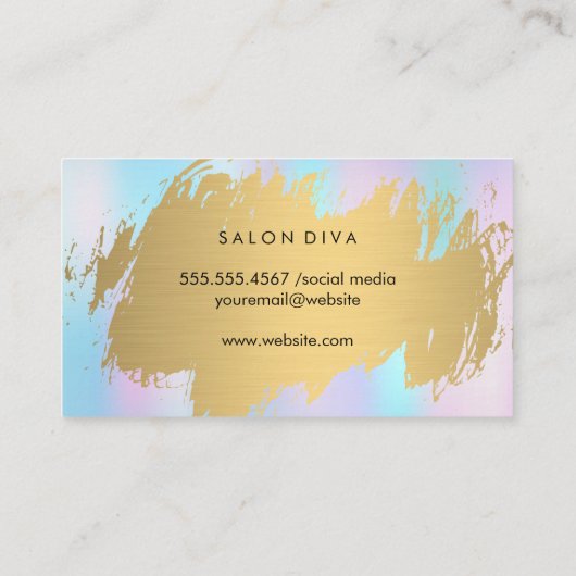 Haarstylist Gold Brushed Pastel Gradient Visitekaartje (Achterkant)