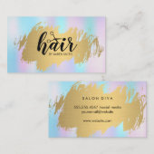 Haarstylist Gold Brushed Pastel Gradient Visitekaartje (Voorkant / Achterkant)