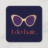 Haarstylist Gold Retro zonnebrillen Vierkante Visitekaartje (Voorkant)