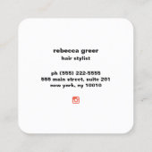 Haarstylist Gold Retro zonnebrillen Vierkante Visitekaartje (Achterkant)