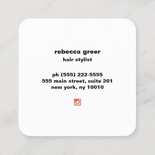 Haarstylist Gold Retro zonnebrillen Vierkante Visitekaartje (Achterkant)