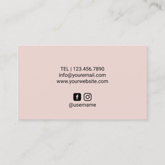 Haarstylist Gold-schijven Blush roze schoonheidssa Visitekaartje (Achterkant)