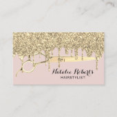 Haarstylist Gold-schijven Blush roze schoonheidssa Visitekaartje (Voorkant)