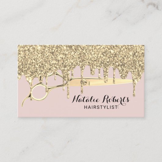 Haarstylist Gold-schijven Blush roze schoonheidssa Visitekaartje (Voorkant)