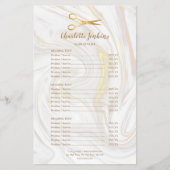 Haarstylist Gold Scissors Marble Service Menu (Voorkant)