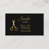 Haarstylist Gold Scissors, Swirls VIP Visitekaartje (Achterkant)