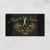 Haarstylist Gold Scissors, Swirls VIP Visitekaartje (Voorkant)
