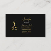 Haarstylist Gold Scissors, Swirls VIP Visitekaartje (Achterkant)