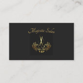 Haarstylist Gold Scissors, Swirls VIP Visitekaartje (Voorkant)
