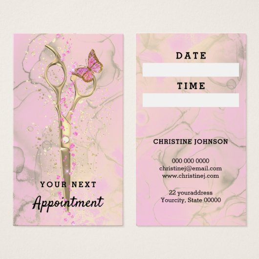 haarstylist gouden schaar visitekaartje (Voorkant /achterkant)