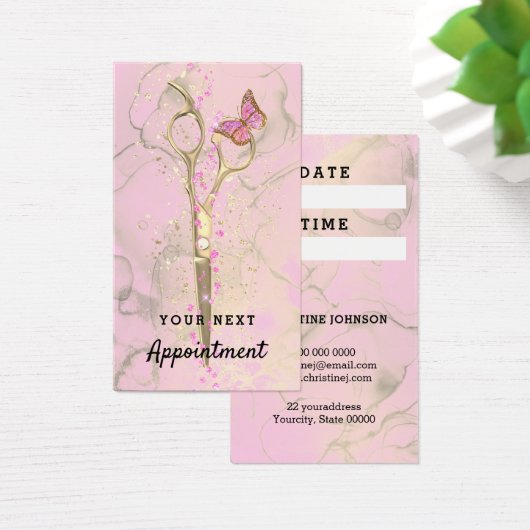 haarstylist gouden schaar visitekaartje (Bureau)