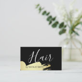 Haarstylist / goudpenseel visitekaartje (Staand voorkant)