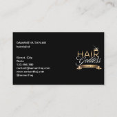 Haarstylist goudtypografie kroon kapster visitekaartje (Achterkant)