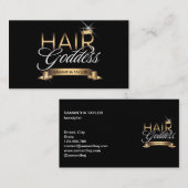 Haarstylist goudtypografie kroon kapster visitekaartje (Voorkant / Achterkant)